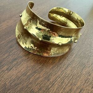 New- Anthropologie Gold Hammered Cuff Bracelet